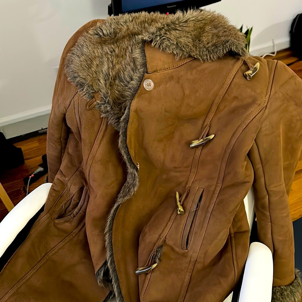 Mira Chestnut Brown Shearling Winter coat